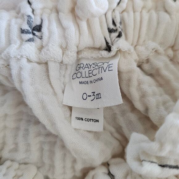 Grayson Collective Baby Girl VGUC 0-3m 2-Piece 100% Muslin Cotton Palm - Picture 5 of 7